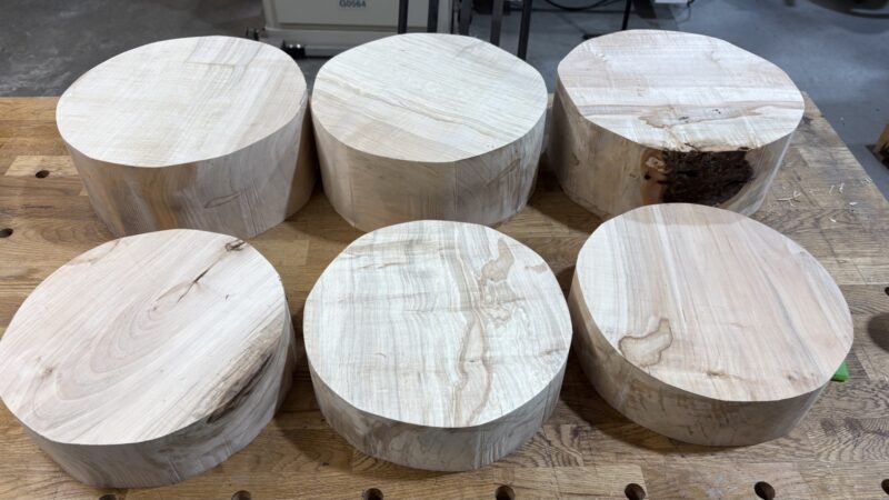 Ambrosia Maple Bowl Blanks — ~14" dia · turning blanks