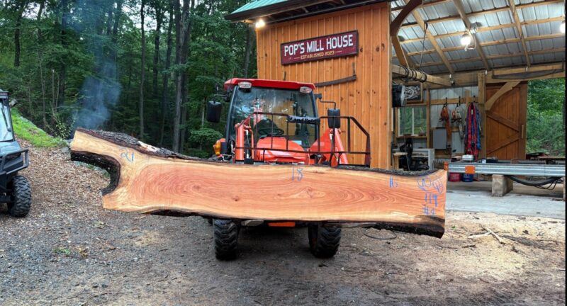 Cherry Live-Edge Slab — 119″ × 21″ × 2.5″ (CH-10Q-119-21/18/16-04)