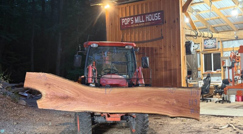 Cherry Live-Edge Slab — 119″ × 23″ × 2.5″ (CH-10Q-119-23/17/20-02)