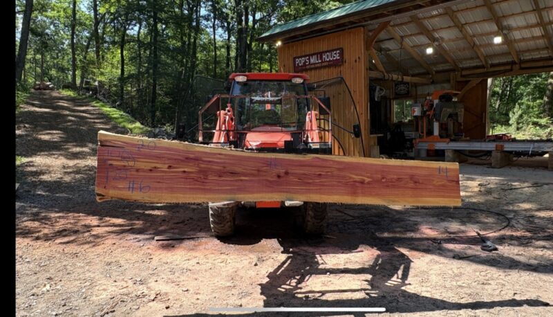 Red Cedar Live-Edge Slab — 120″ × 20″ × 2.5″ (CR-10Q-120-20/16/14-06)