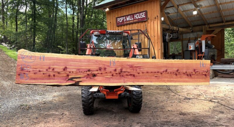 Red Cedar Live-Edge Slab — 120″ × 19″ × 1.5″ (CR-6Q-120-19/18/16-03)