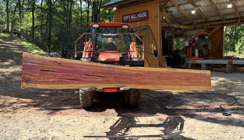 Red Cedar Live-Edge Slab — 120″ × 20″ × 2.25″ (CR-9Q-120-20/15/13-07)