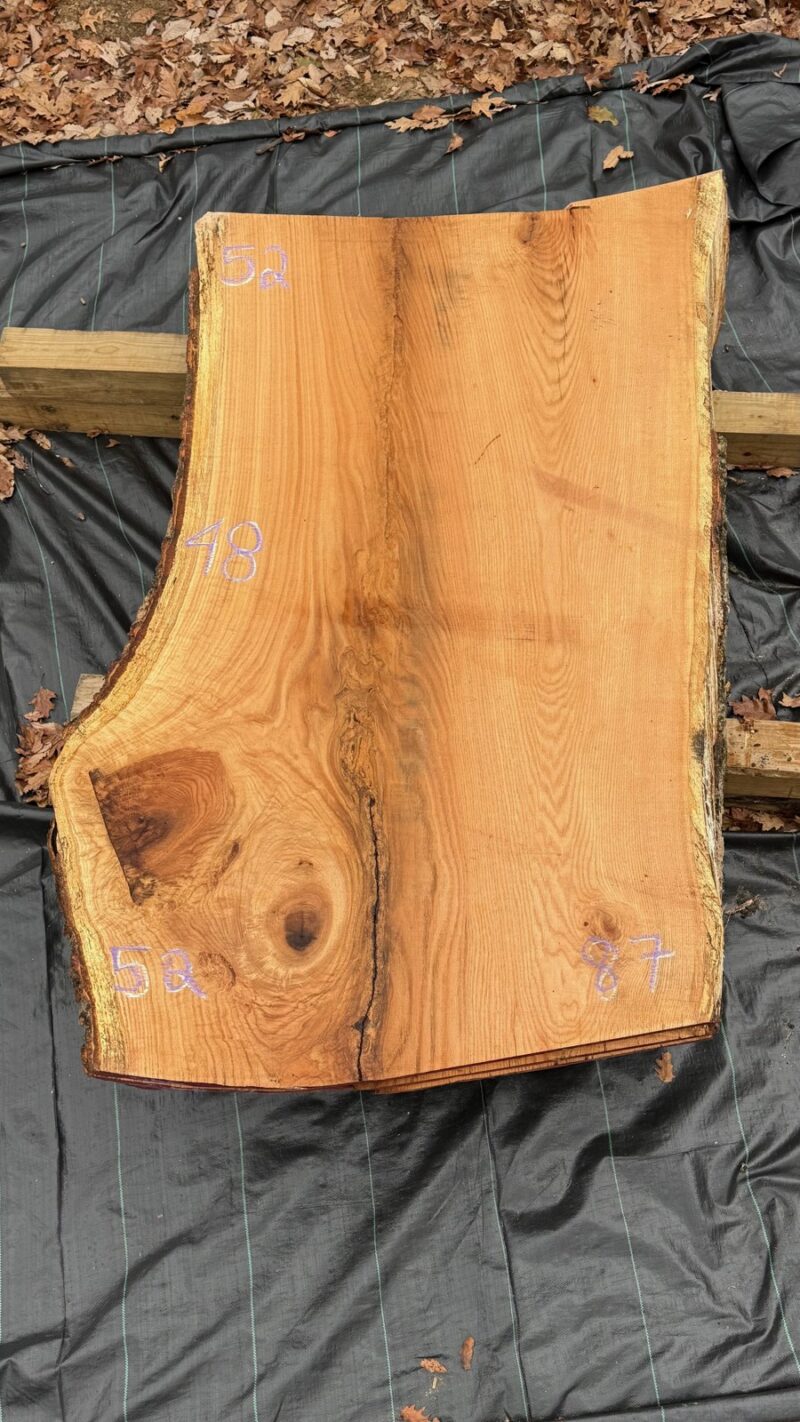 RED OAK LIVE EDGE SLAB #03 — 87" × 52"