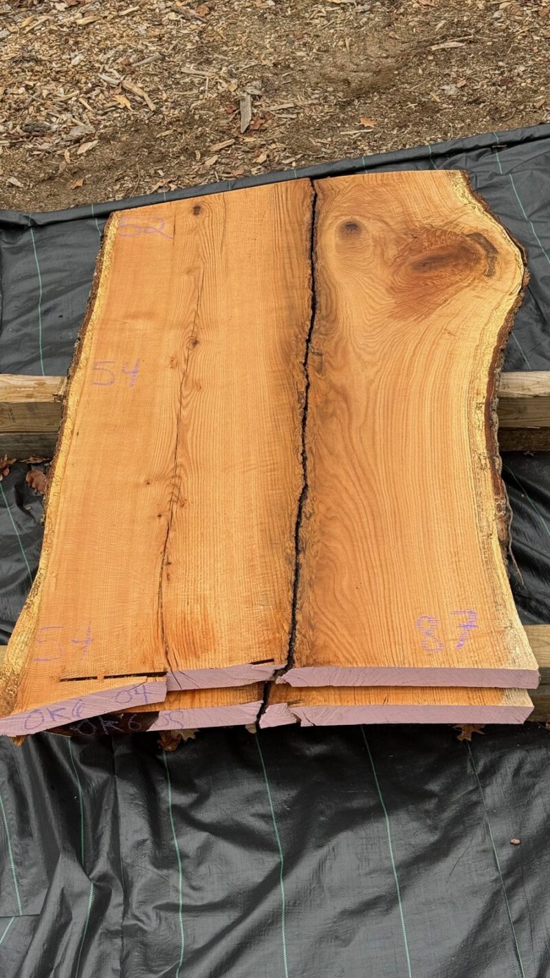 RED OAK LIVE EDGE SLAB #04 — 87" × 54"