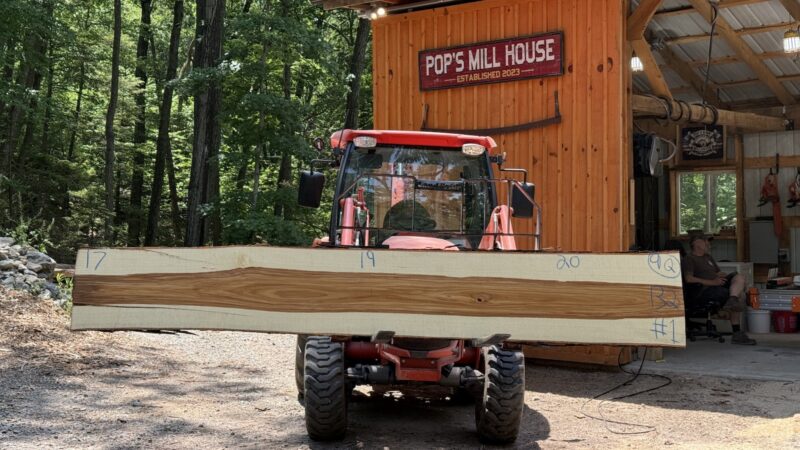 Shagbark Hickory Live Edge Slab #01 — 132" × 20"