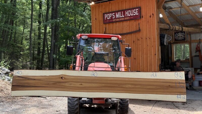Shagbark Hickory Live Edge Slab #02 — 132" × 21"