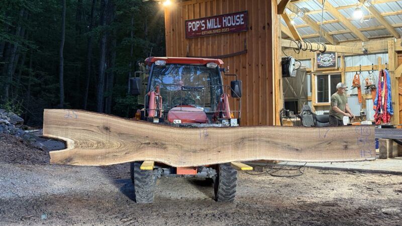 White Oak Live Edge Slab #03 — 155" × 25"