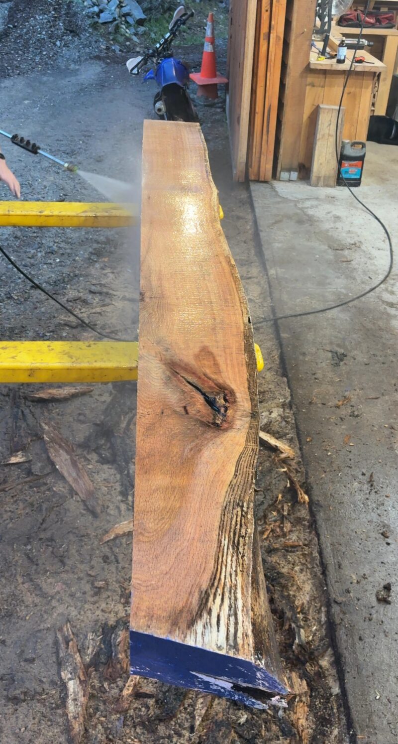 Red Oak Mantel Blank (green) — 103" × 9" (6" thick)