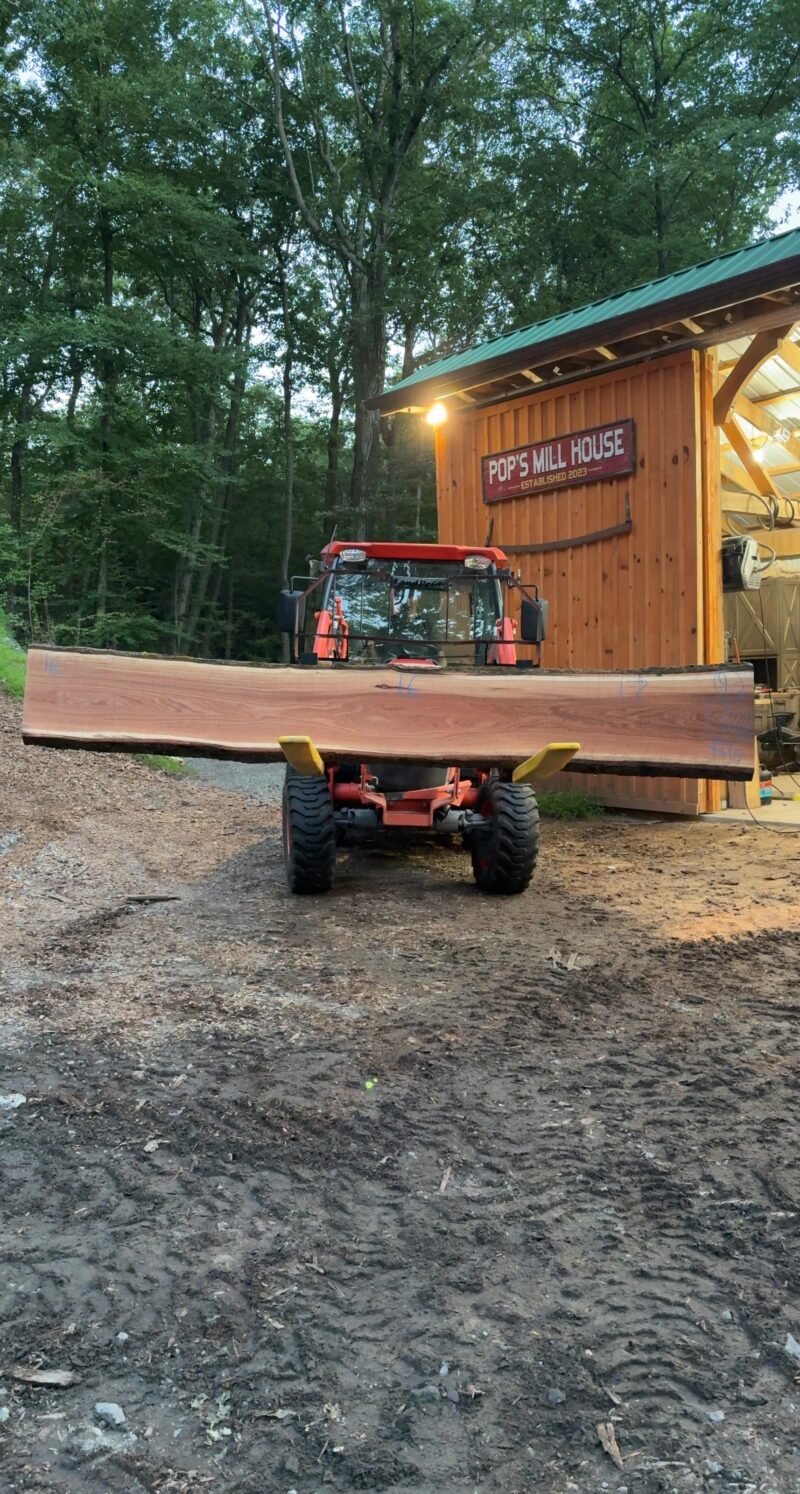 Red Oak Live-Edge Slab — 132" × 16–17" (2.25" thick)