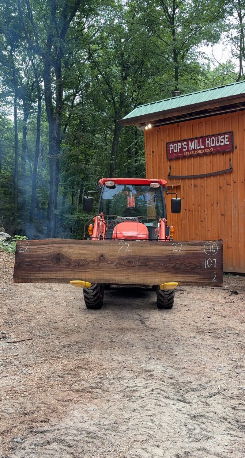 Walnut Live-Edge Slab — 107" × 22" (2.5" thick)