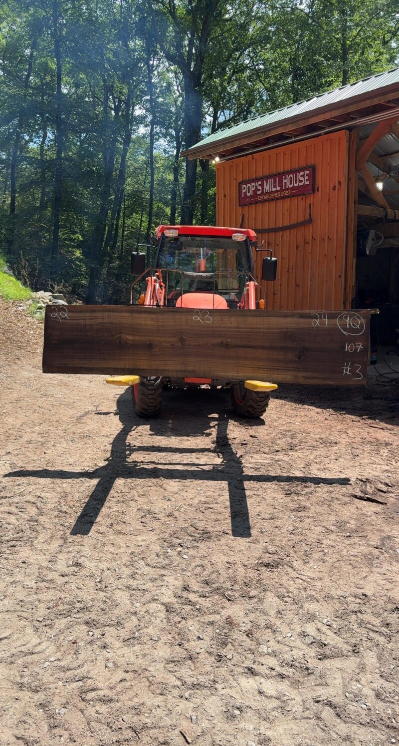 Walnut Live-Edge Slab — 107" × 22–24" (2.5" thick)