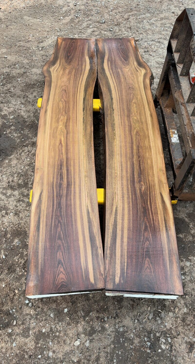 Book-Matched Black Walnut Pair — 9 ft, 2 Slabs (18–21″ each, joins to 42″)
