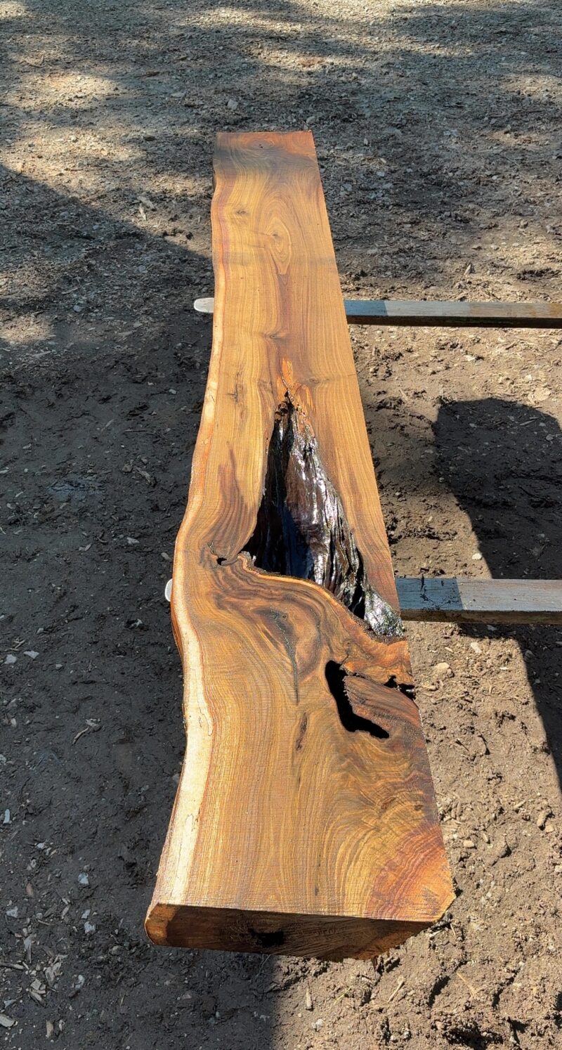 Walnut Mantel Blank (green) — 103" × 12" (5" thick)