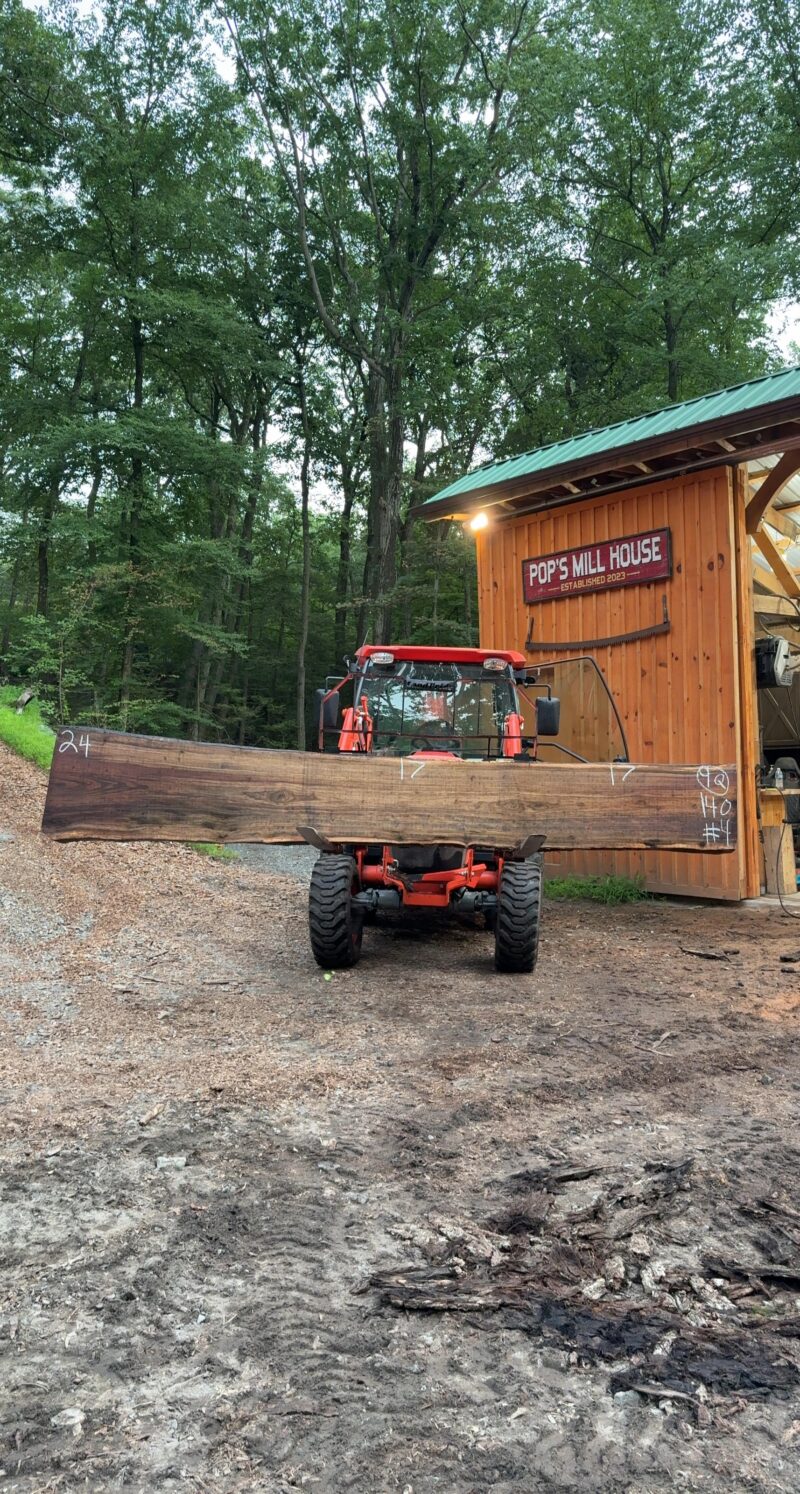 Walnut Live-Edge Slab — 140" × 17–24" (2.25" thick)
