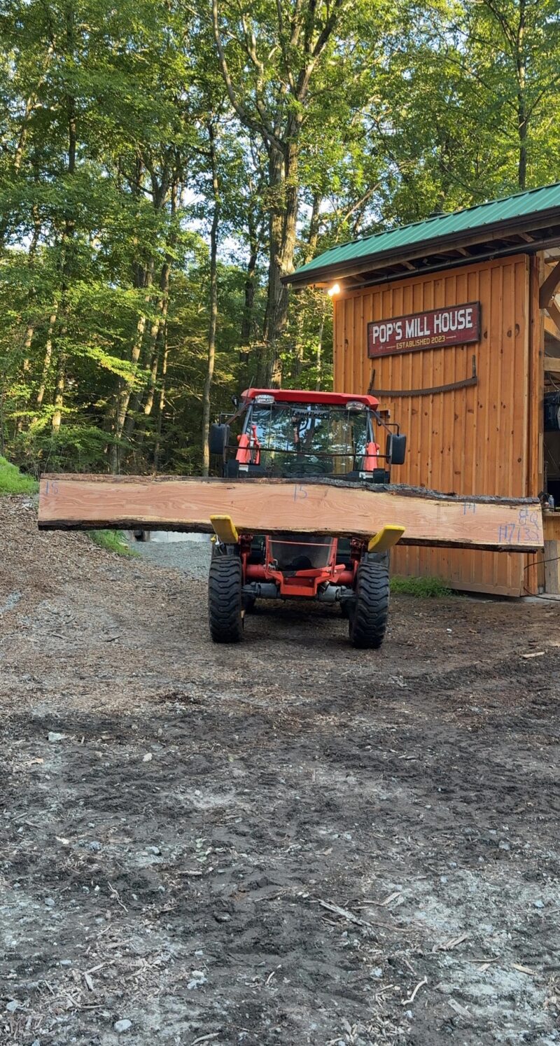 Red Oak Live-Edge Slab — 132" × 14–15" (2" thick)