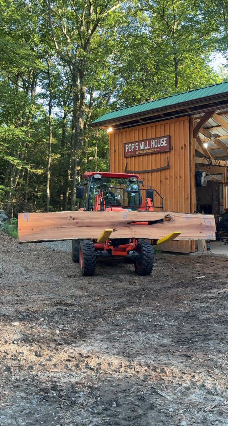 Red Oak Live-Edge Slab — 132" × 18–19" (2" thick)