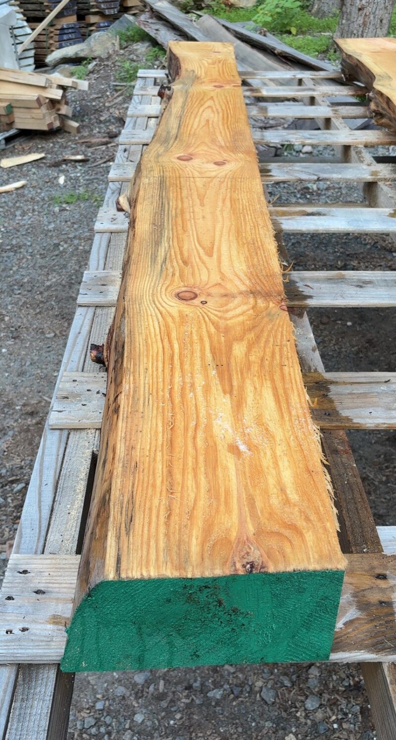 White Pine Mantel Blank (green) — 128" × 10" (5" thick)