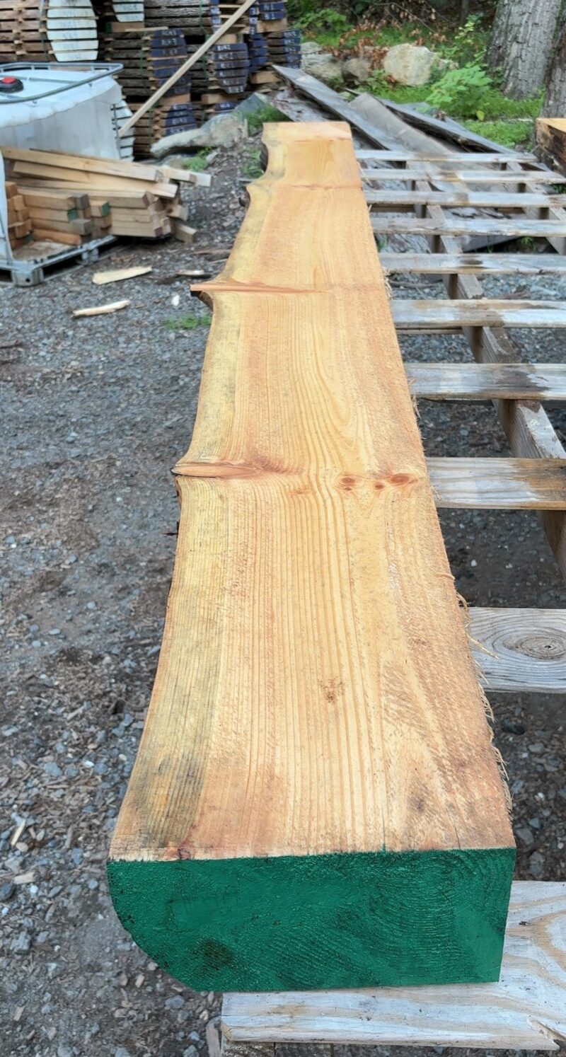 White Pine Mantel Blank (green) — 128" × 10" (5" thick)