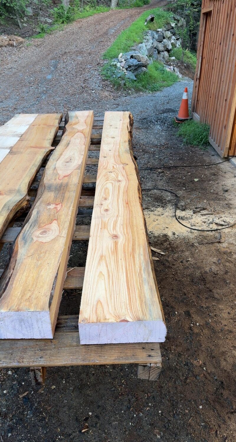 White Pine Mantel Blank (green) — 128" × 13" (5" thick)